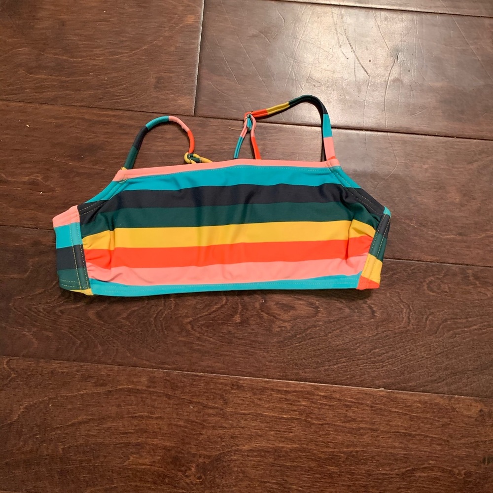rainbow striped bathing suit top